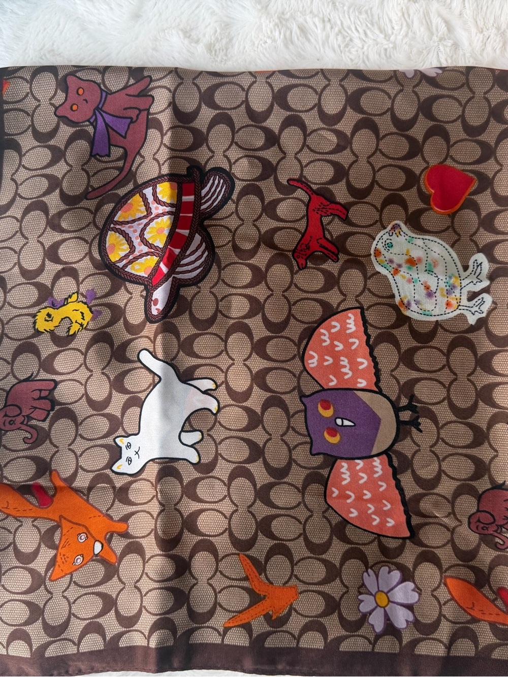 New! Coach C monogram Novelty print  Scarf - Picture 3 of 3